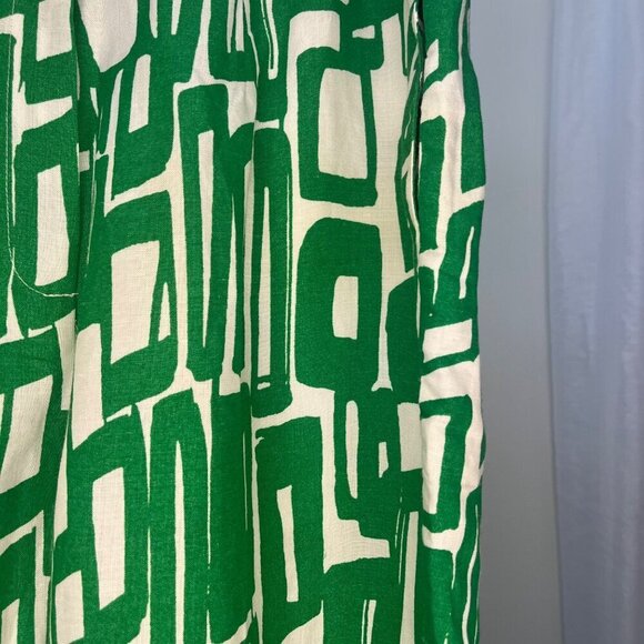 EY Boutique Linen Blend Funky Print Pants Ladies Size MED Green Color - Picture 6 of 6